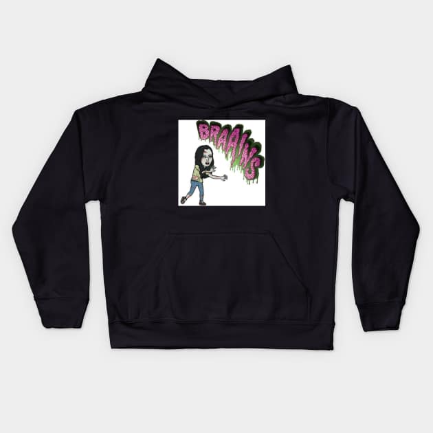 Brains Kids Hoodie by ZOMBIES INCORPORATED 2022